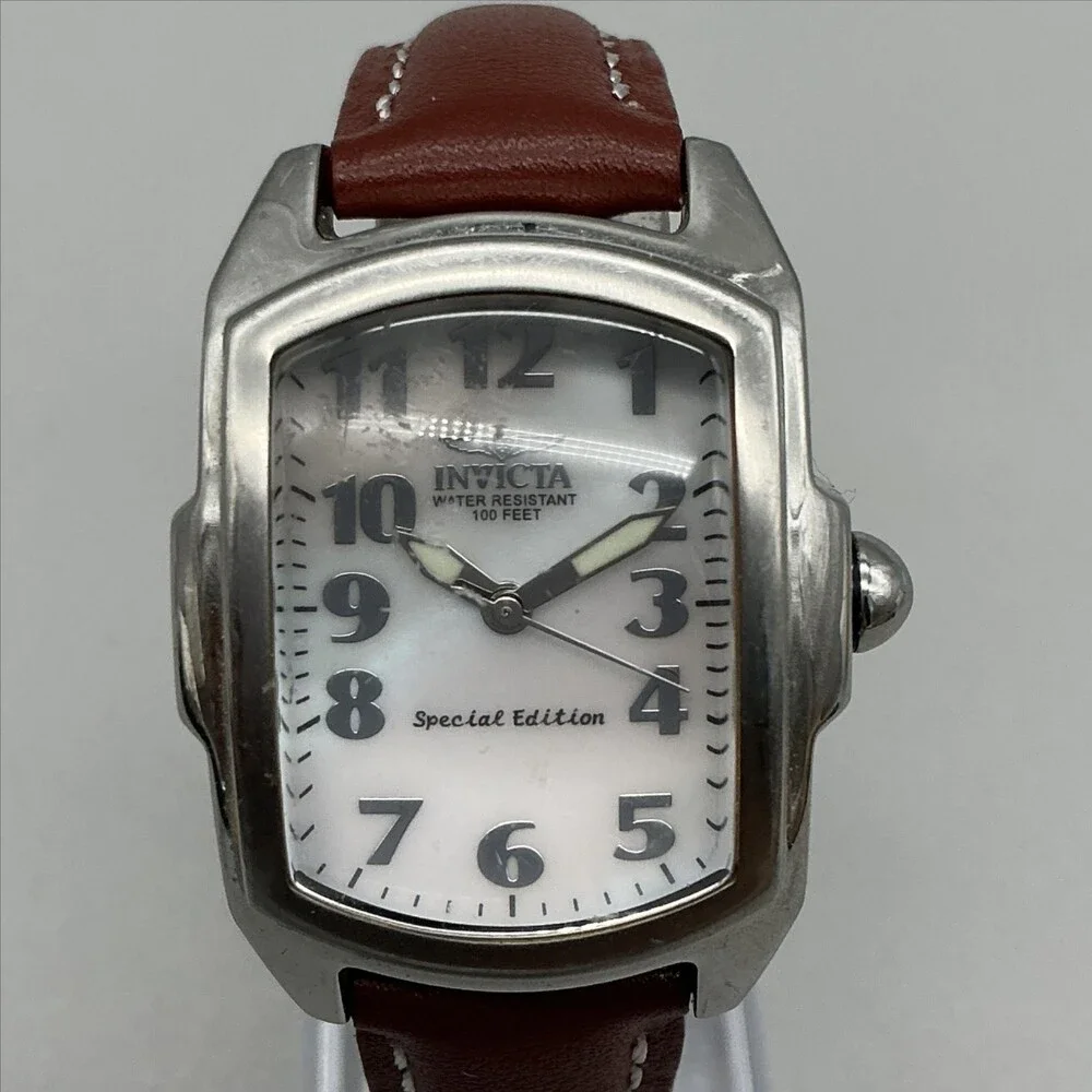 Invicta 5168 Womens Watch 29mm Leather Special Edition Tonneau New Battery